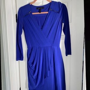 Blue draped dress